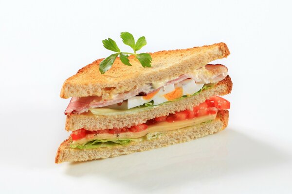 Layered bread sandwich