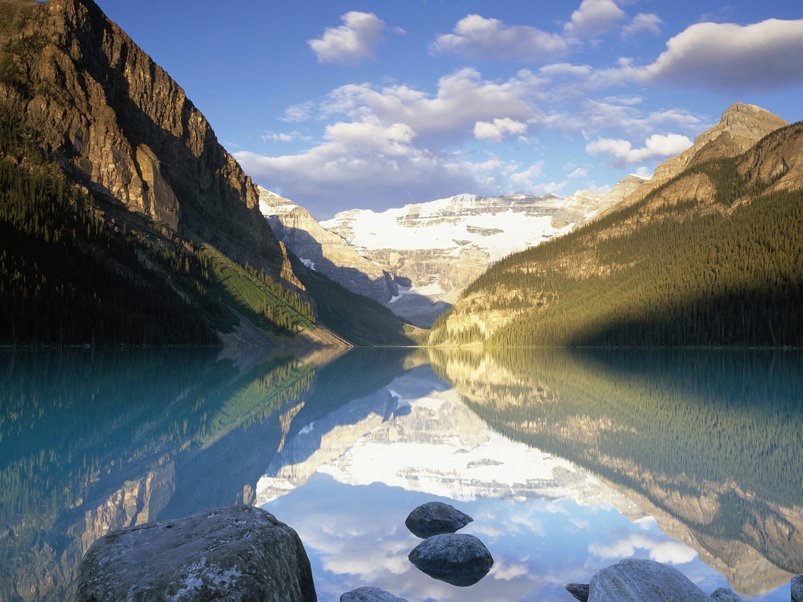 banff park alberta canadá montañas lago reflexión nubes