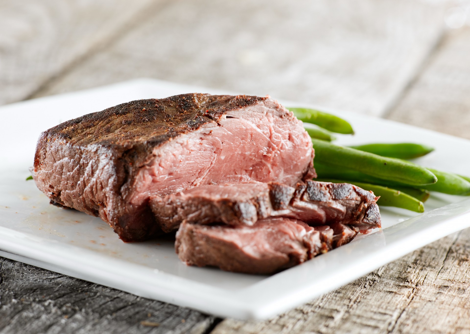 bohnen essen fleisch platte steak mittagessen schoten