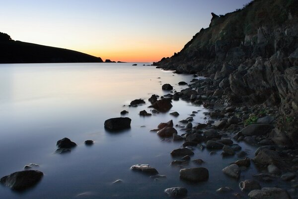 Lac de glace. Coucher de soleil d hiver