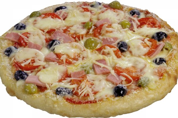 Pizza aux olives et tomates