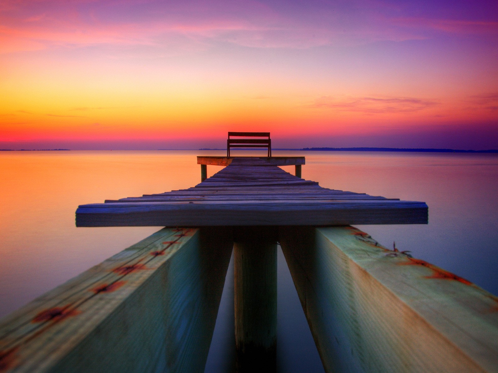 agua puesta de sol muelle