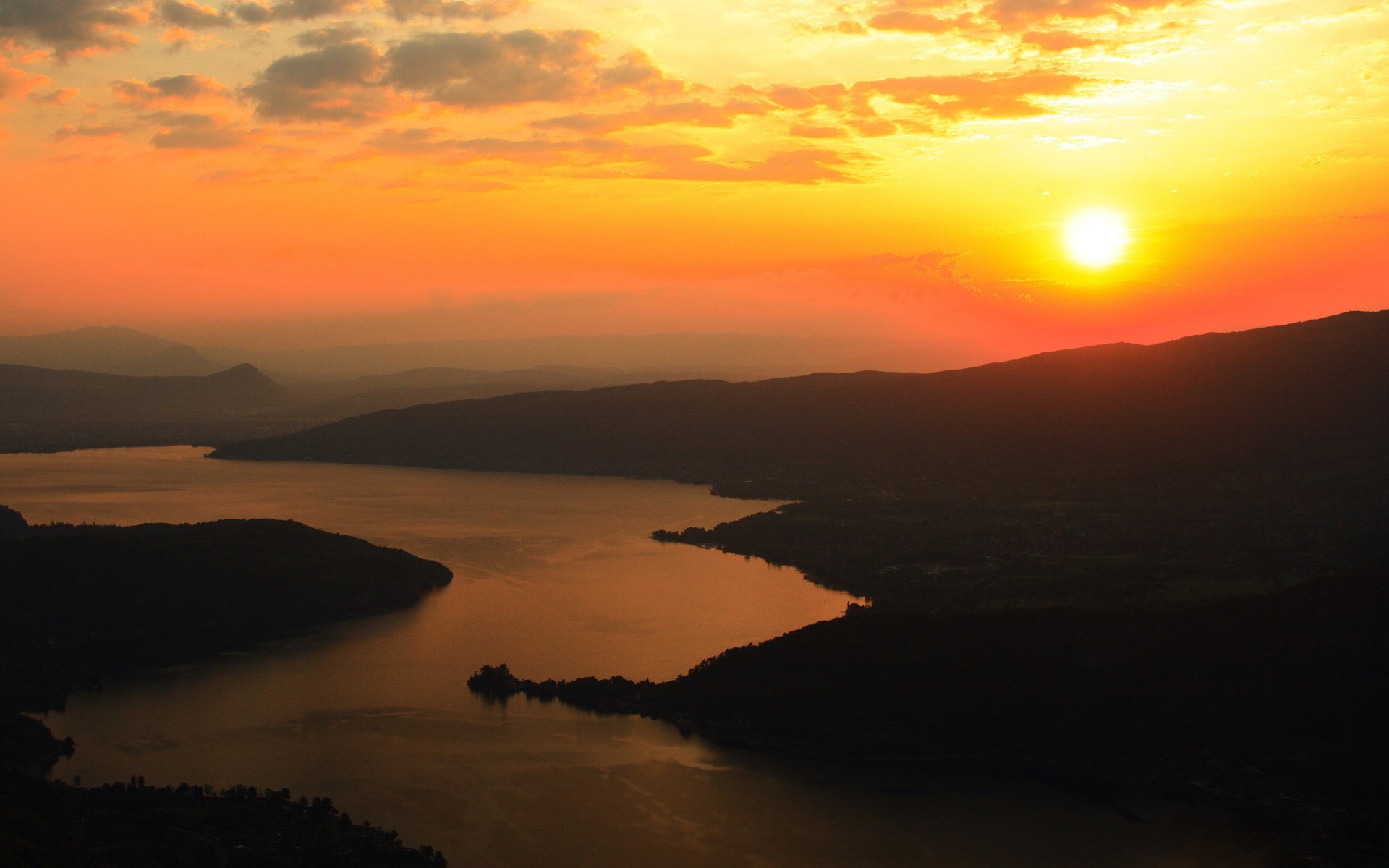 river sun cloud