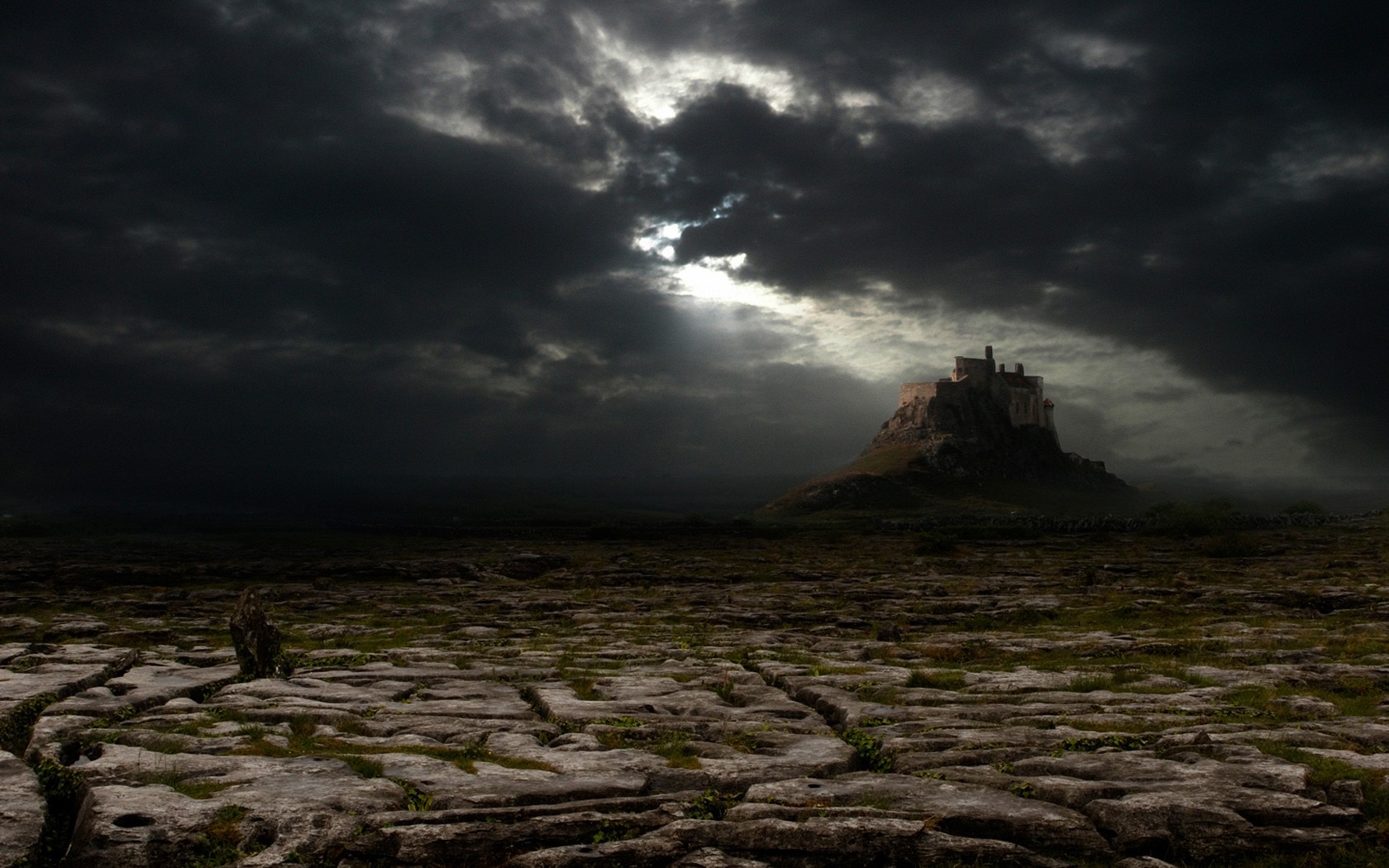 desert clouds darkness castle