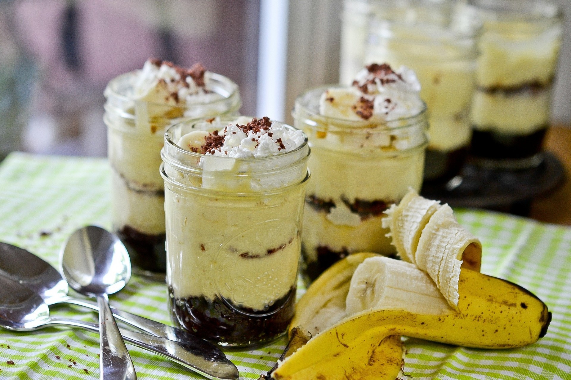 bananas spoon dessert jar