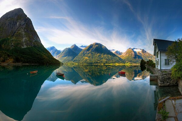 Lake and mountains in Norway