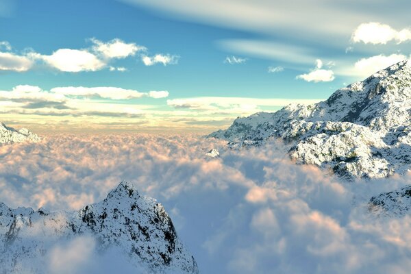 Photo de nuages de montagne d hiver