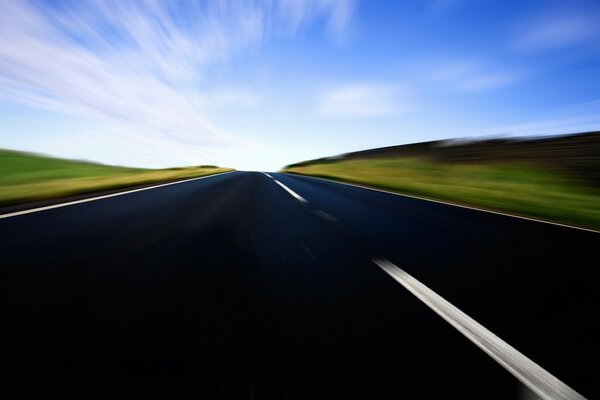 Expressway on the highway with markings