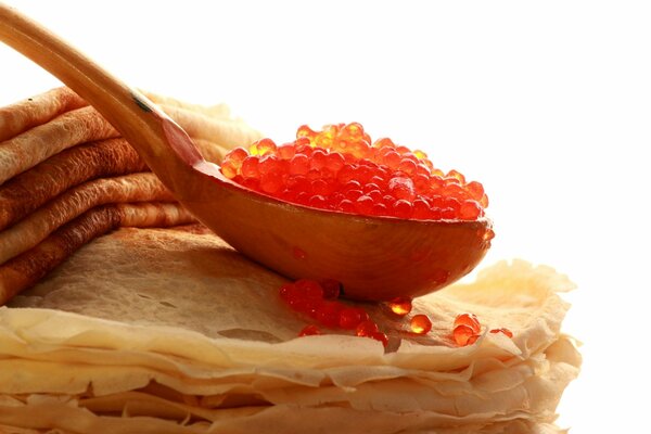 Desktop wallpapers pancakes and red caviar