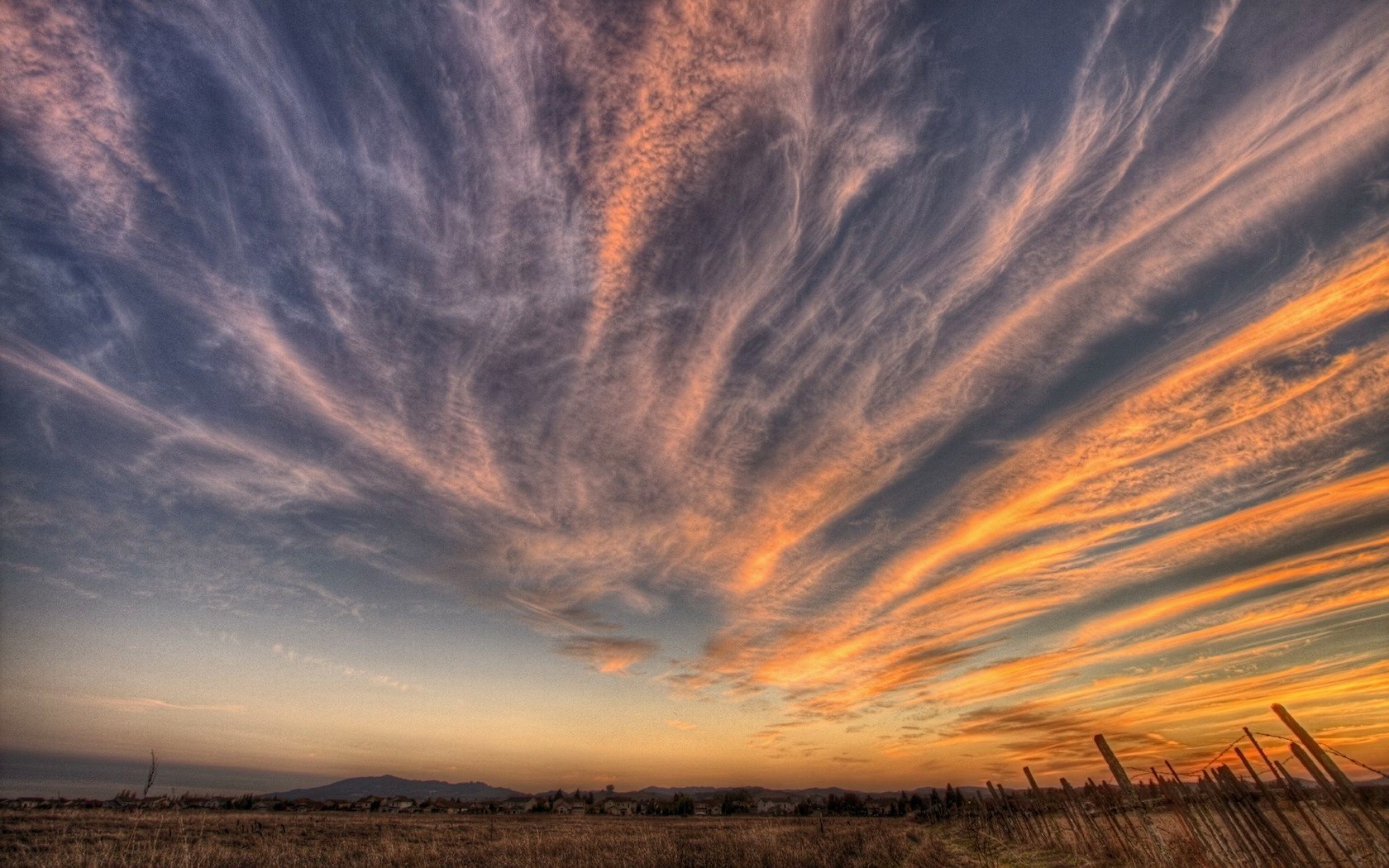 cielo nuvole tramonto campo