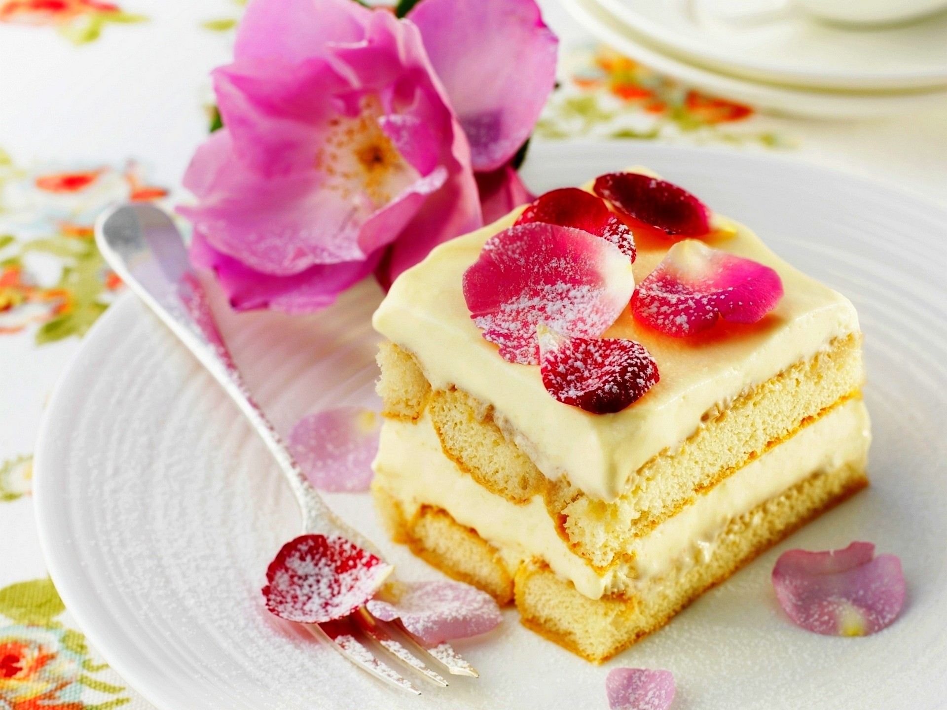 blütenblätter creme kuchen essen süß dessert blume rosen