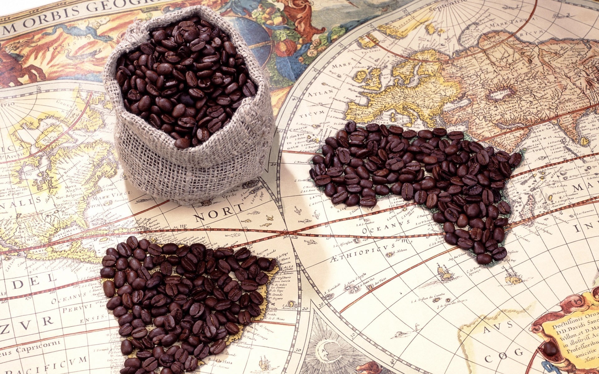 caffè sacchetto grano mappa