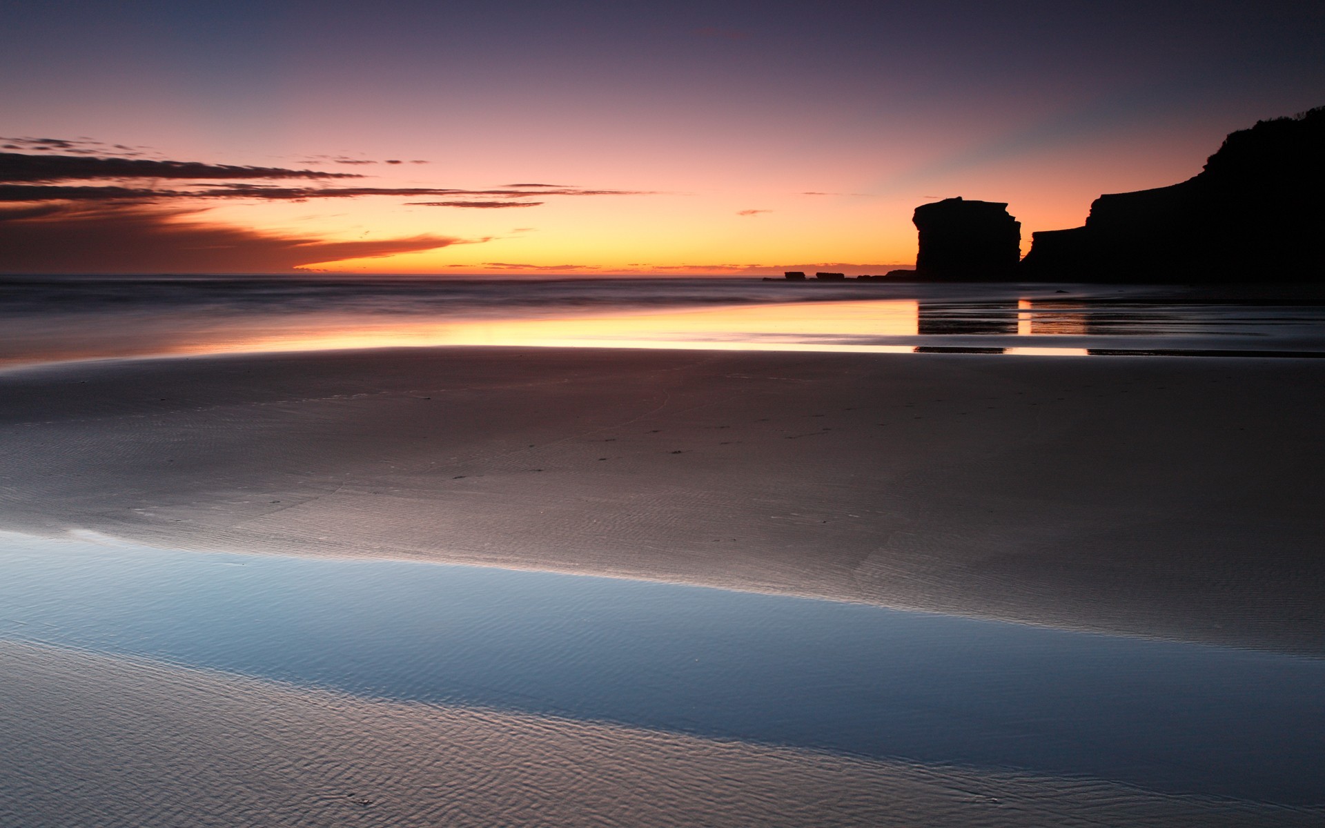 côte eau coucher de soleil