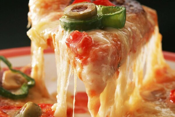 Delicious juicy pizza with cheese