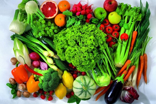 A whole bunch of different healthy vegetables