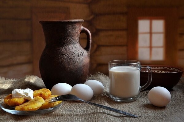 Breakfast at Grandma s in the village