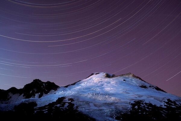 Schneeberg mit Sternenhimmel