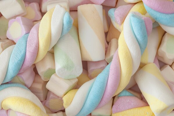 Background of many colorful marshmallows