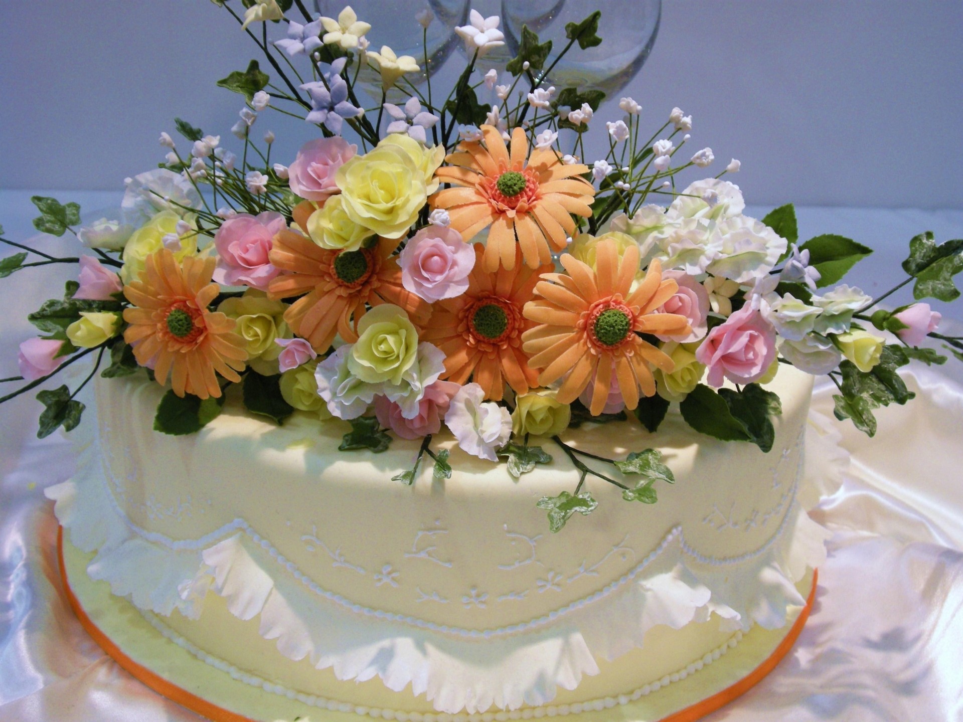 cake sweet flower glaze