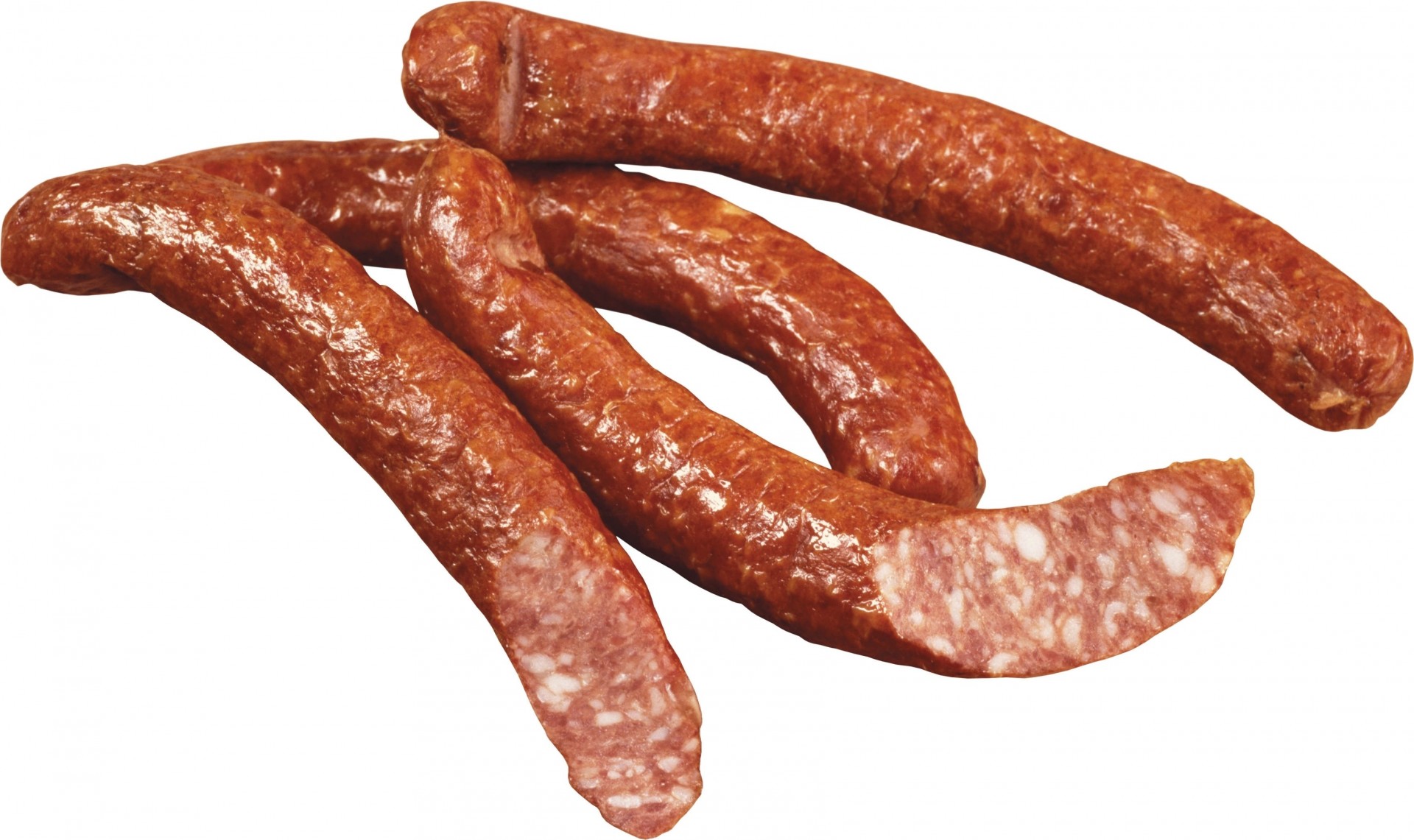 white background sausage meat