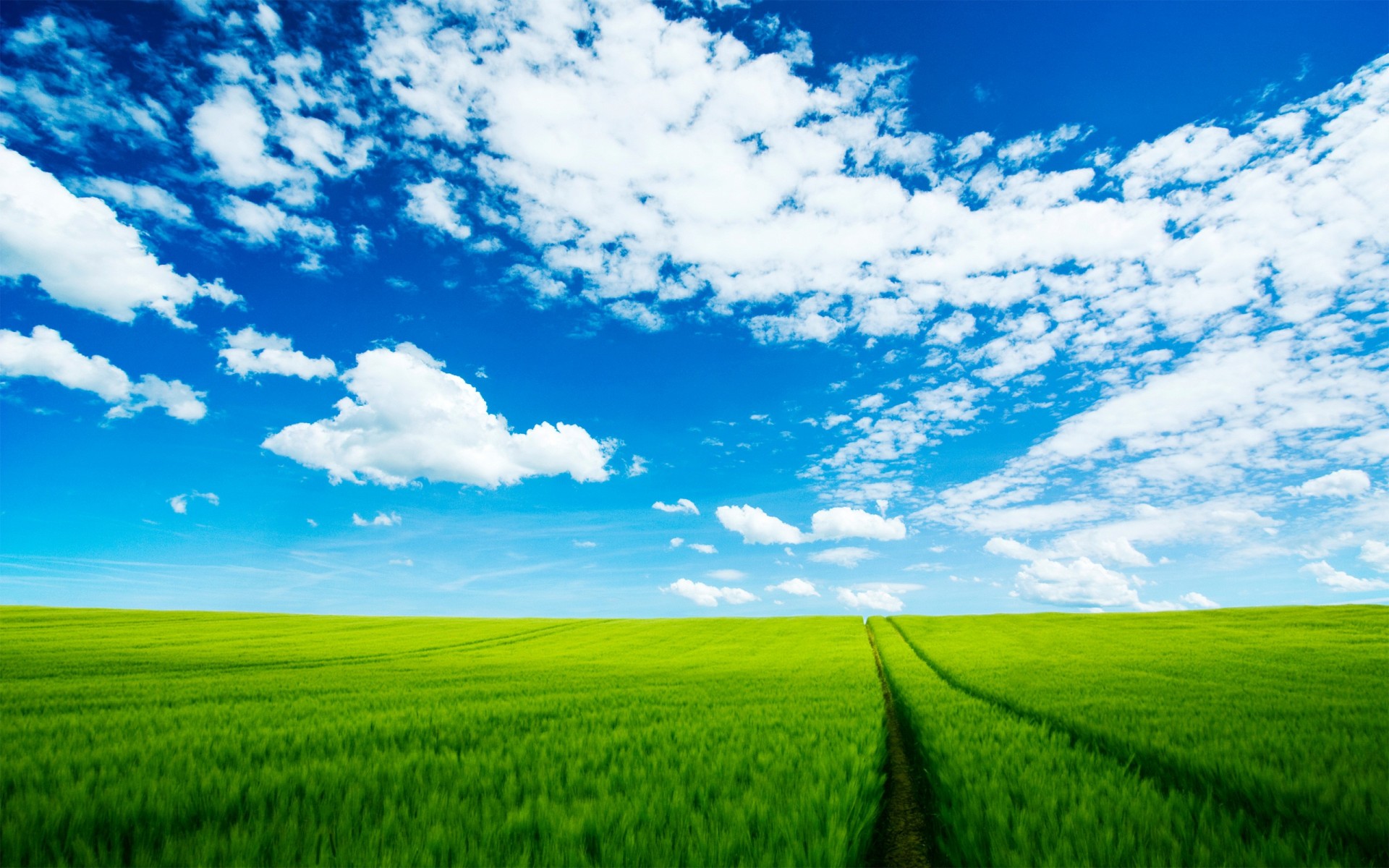 campo strada nuvole cielo