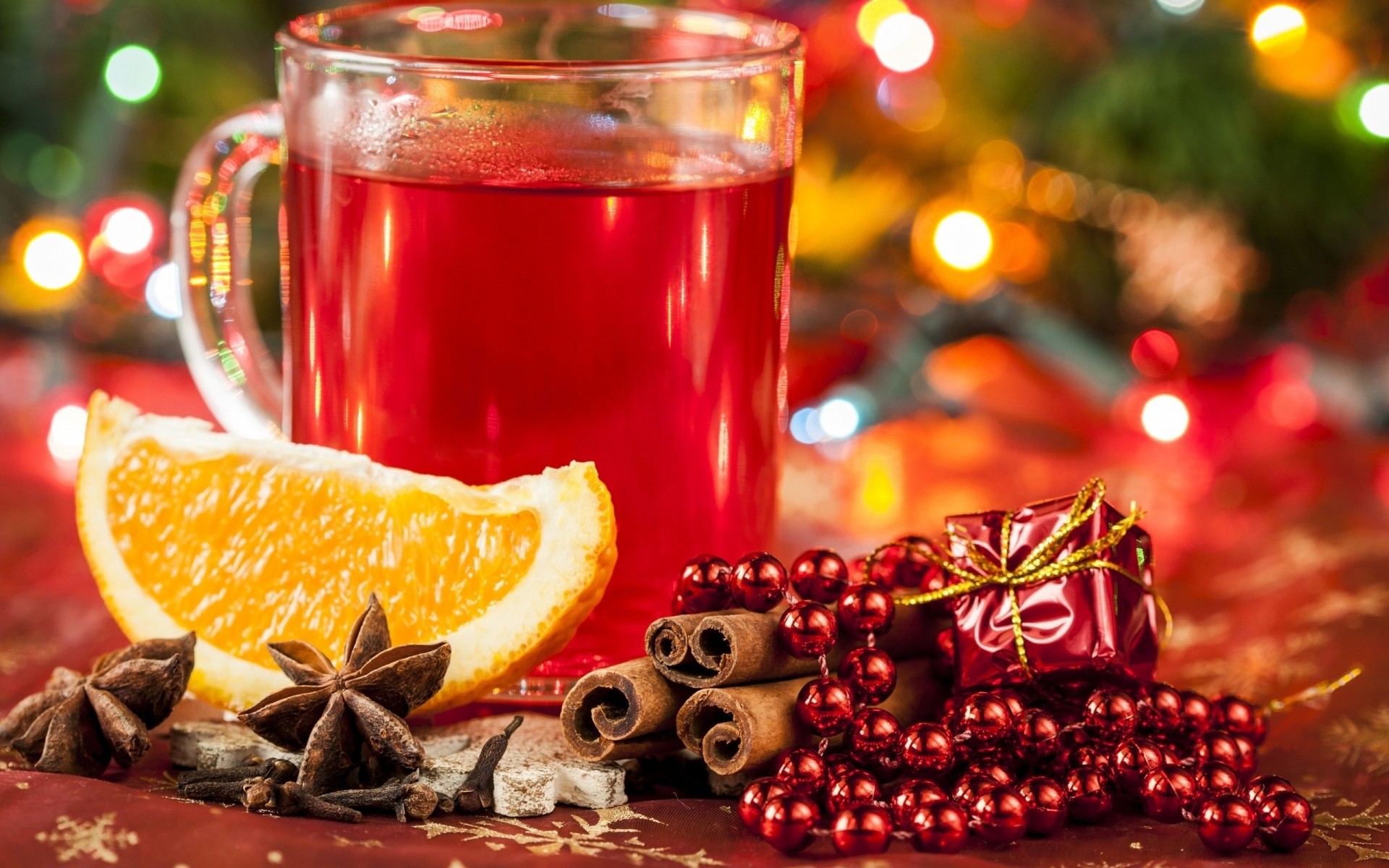 mulled wine drinking orange cinnamon