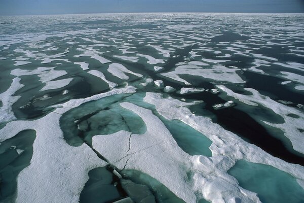 The ice has split in the server Arctic Ocean