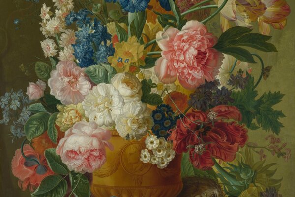 Painting. Bouquet of spring flowers