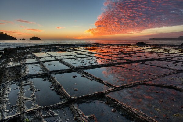 Clouds at sunset over the water