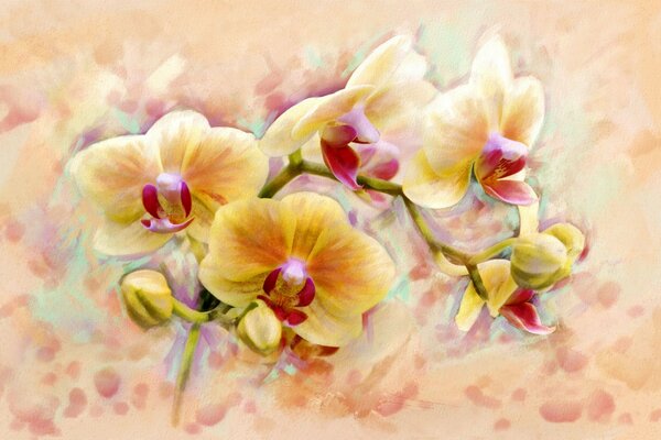 Art fabulous yellow orchid