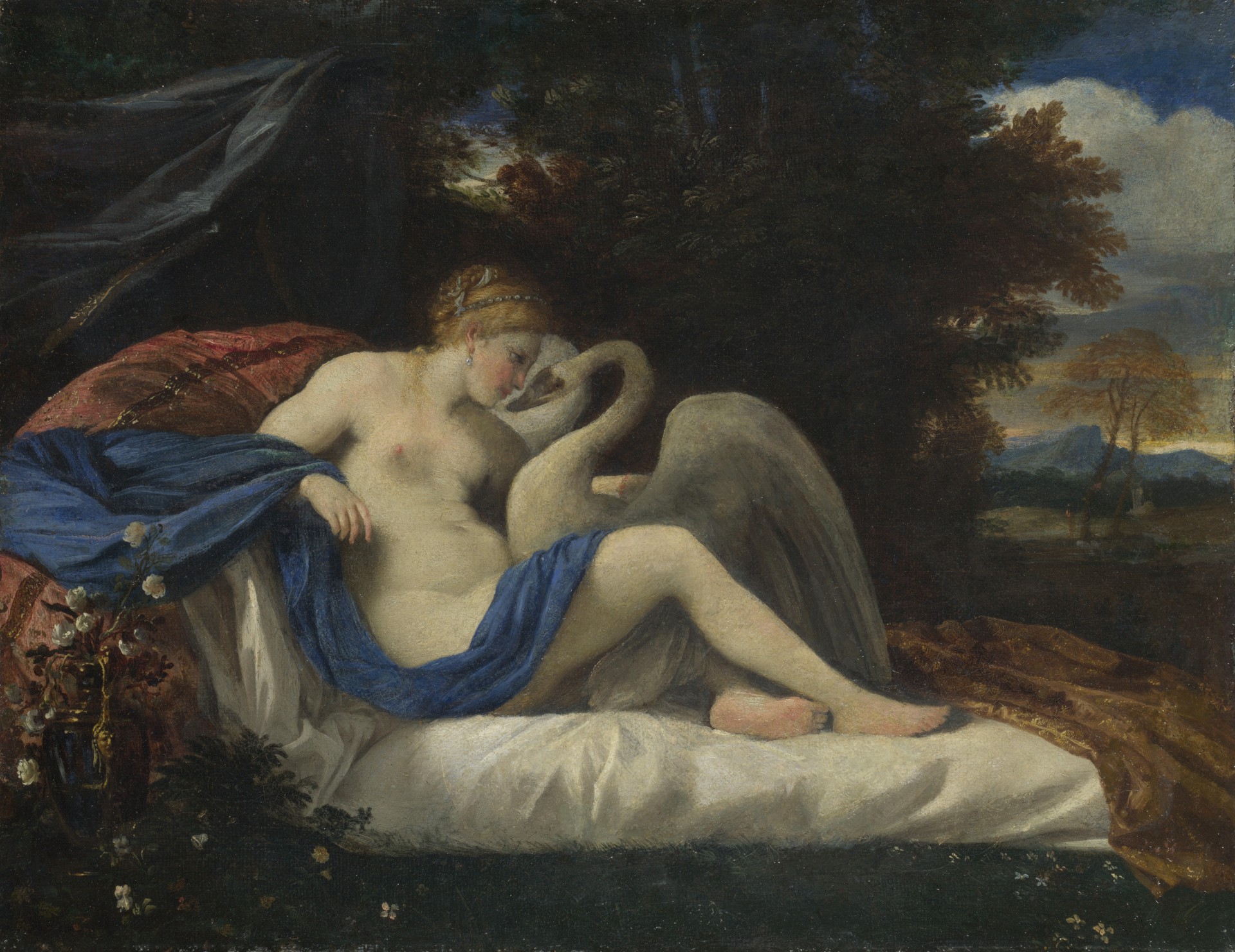 leda und der schwan stil von pierre francesco mola leda and the swan national gallery of london