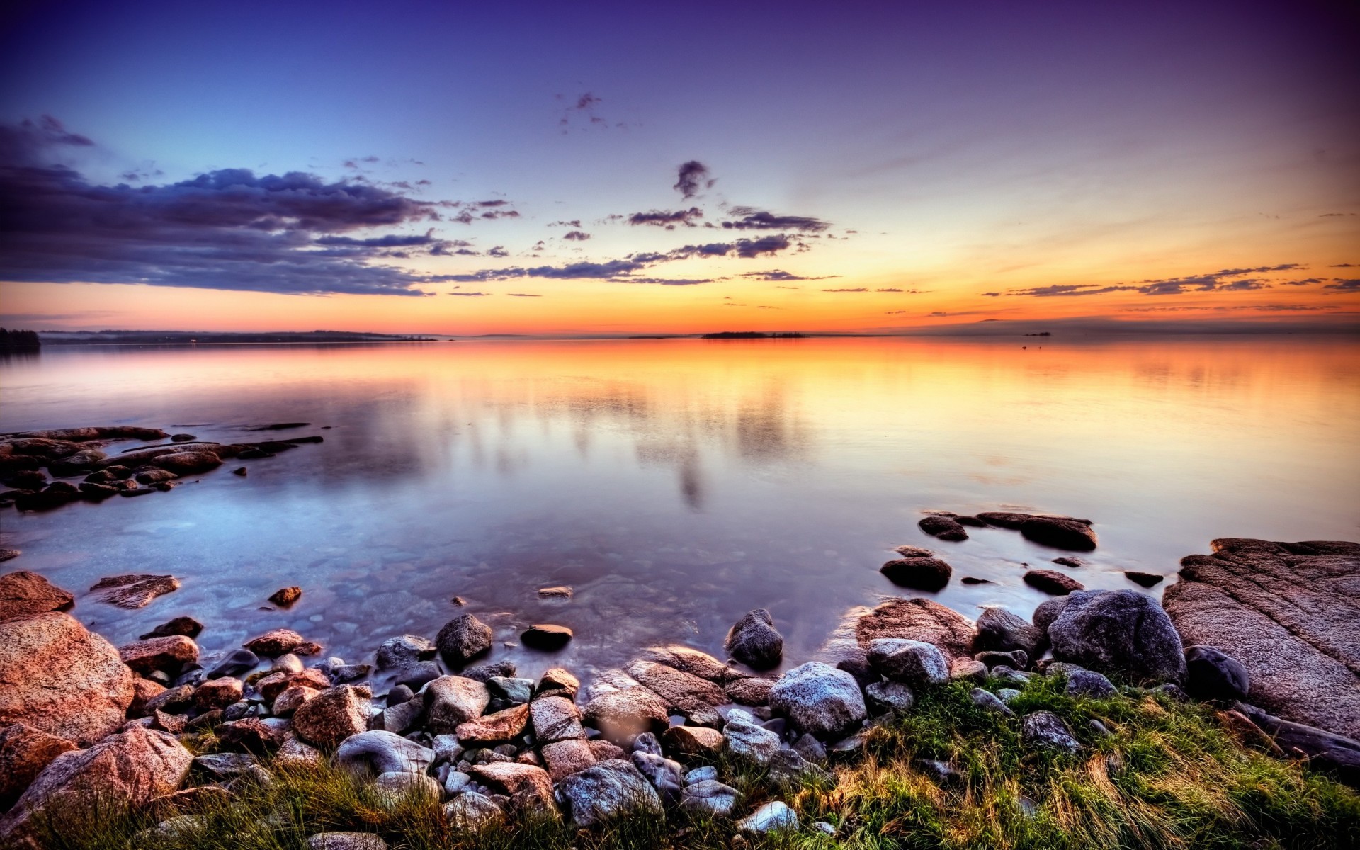 tones beach sunset lake cloud