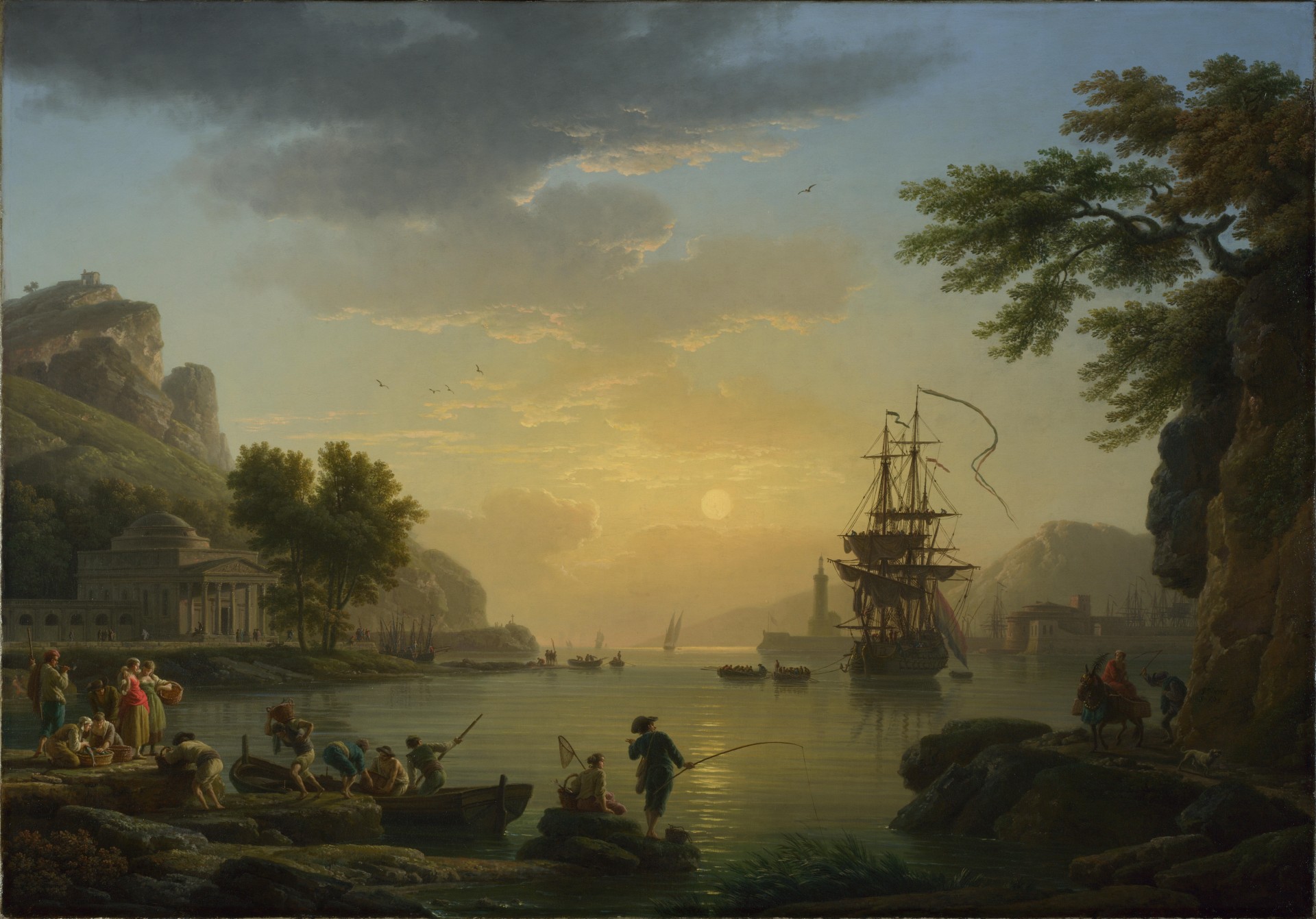 claude-joseph vernet paisaje al atardecer claude-joseph vernet galería nacional de londres