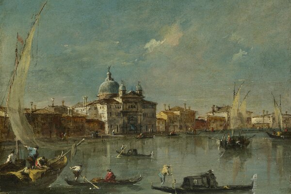 Gandols in the Venice Canal