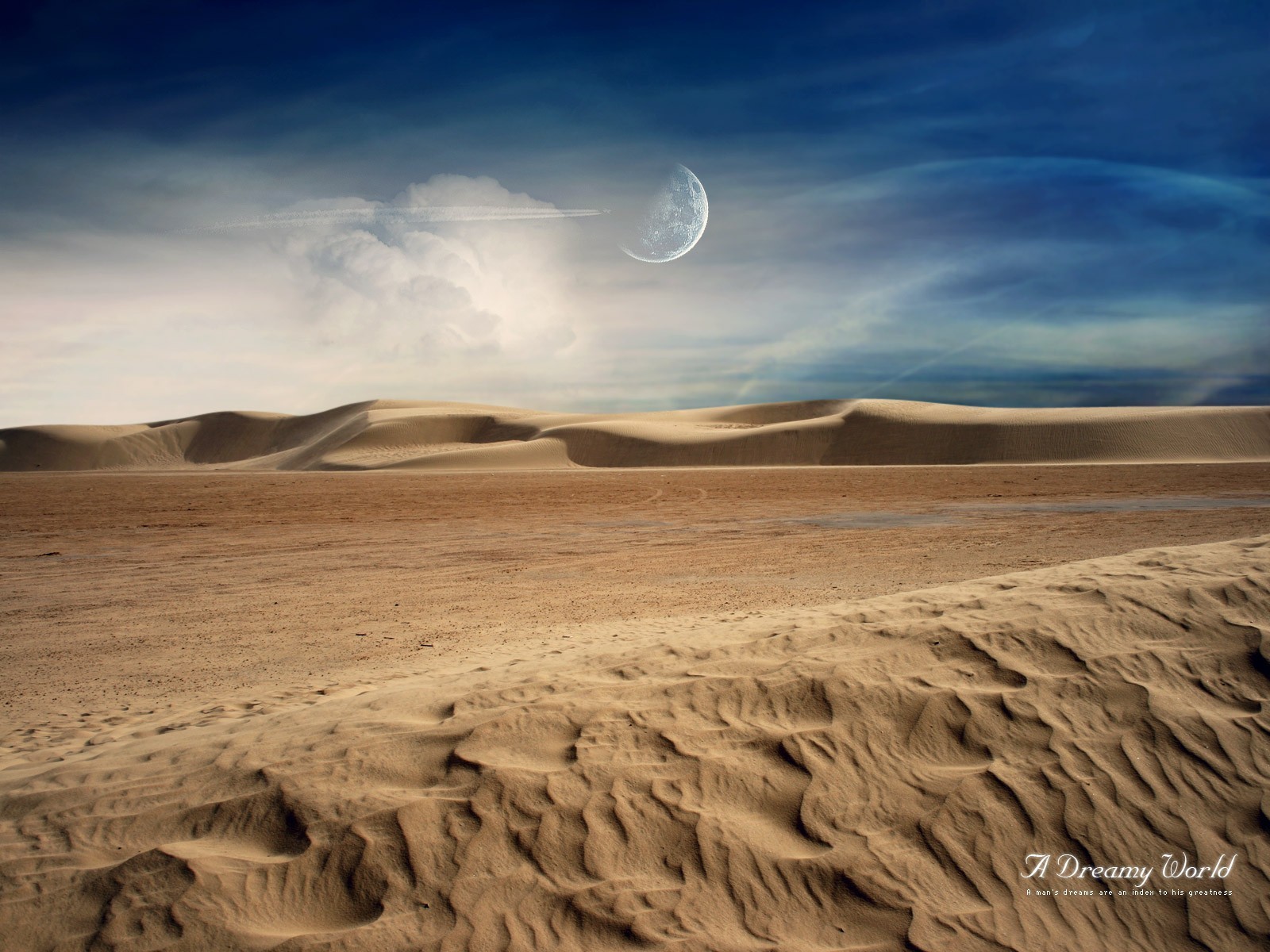 monde rêveur désert sable nuages