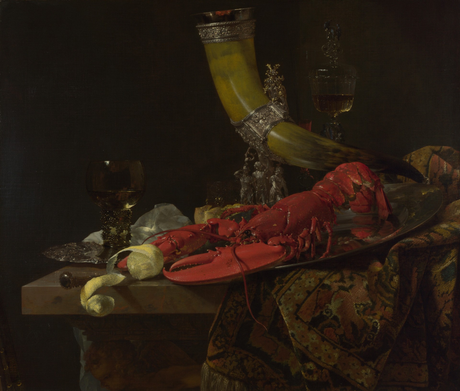 willem kalf nature morte avec corne potable london national gallery nature morte avec corne potable - willem kalf