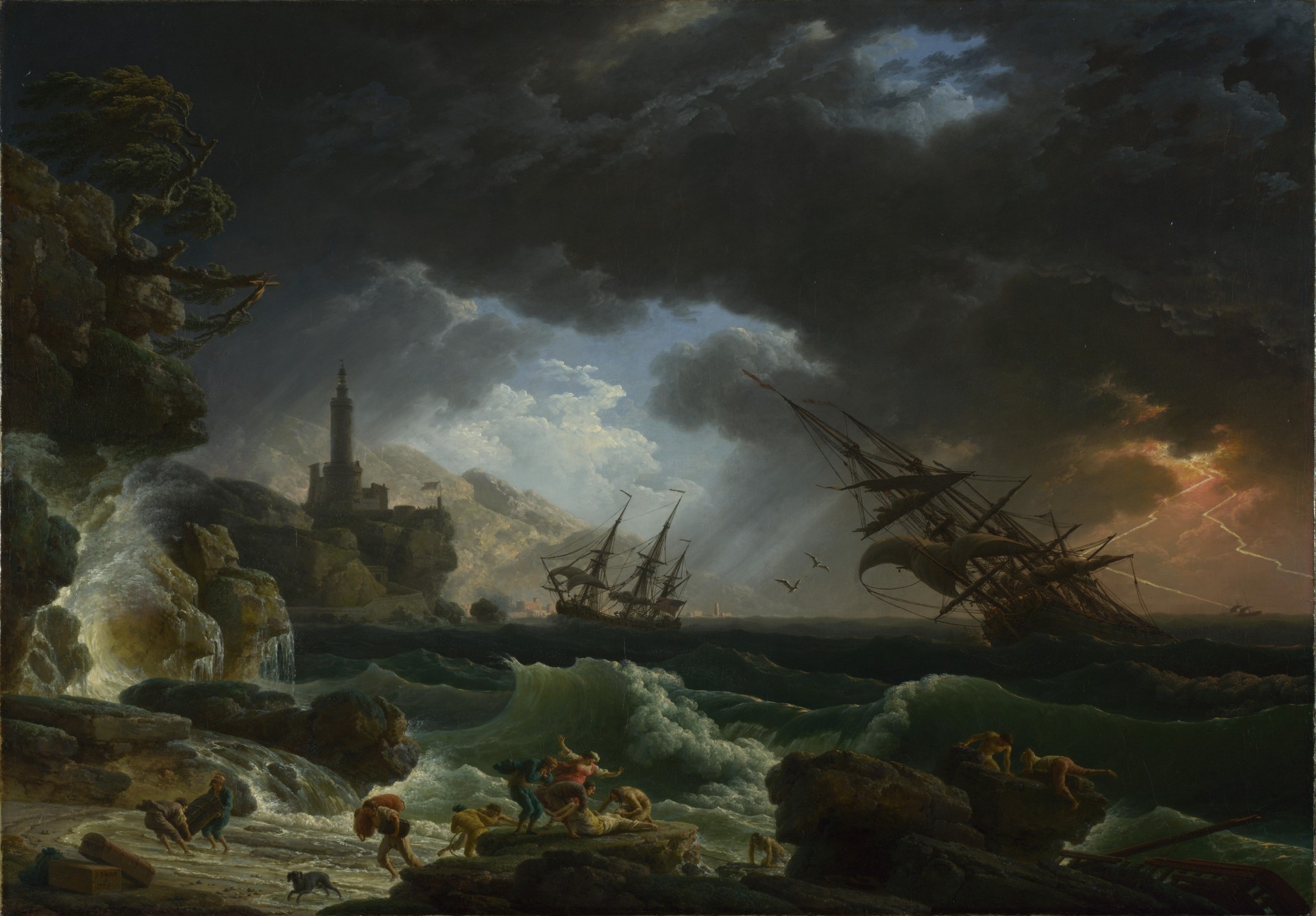 claude-joseph vernet naufragio en una tormenta claude-joseph vernet galería nacional de londres naufragio en mares agitados