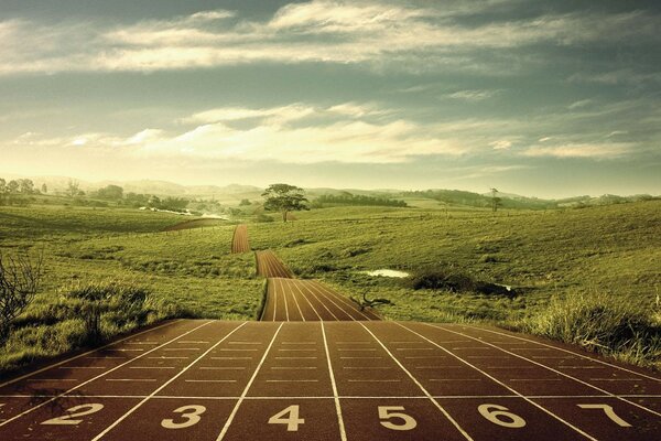 Treadmill with numbers in the field