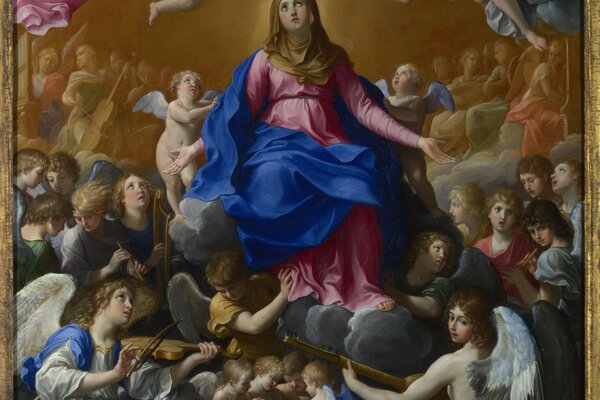 Guido Reni peinture le Couronnement de la vierge Marie 