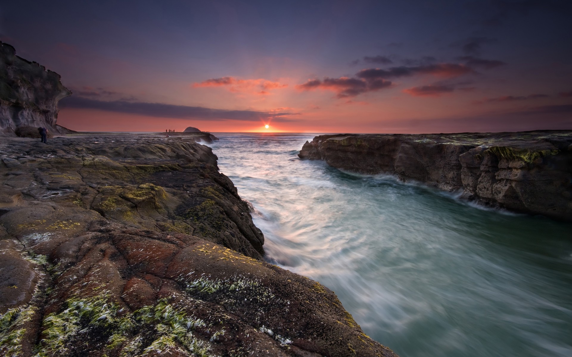 neuseeland steine himmel sonnenuntergang fluss