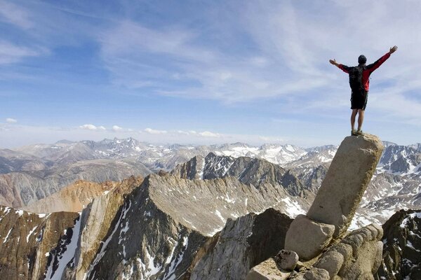 Mountains heaven height stone man