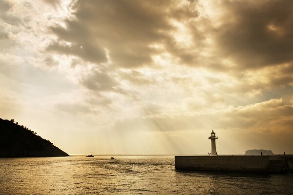 Glimpses of sunlight on the pier