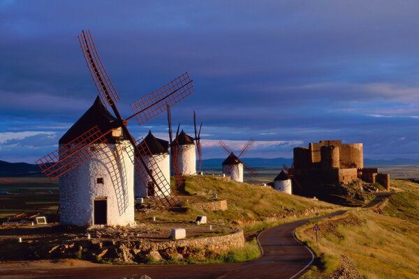 Old White Mills of Spain