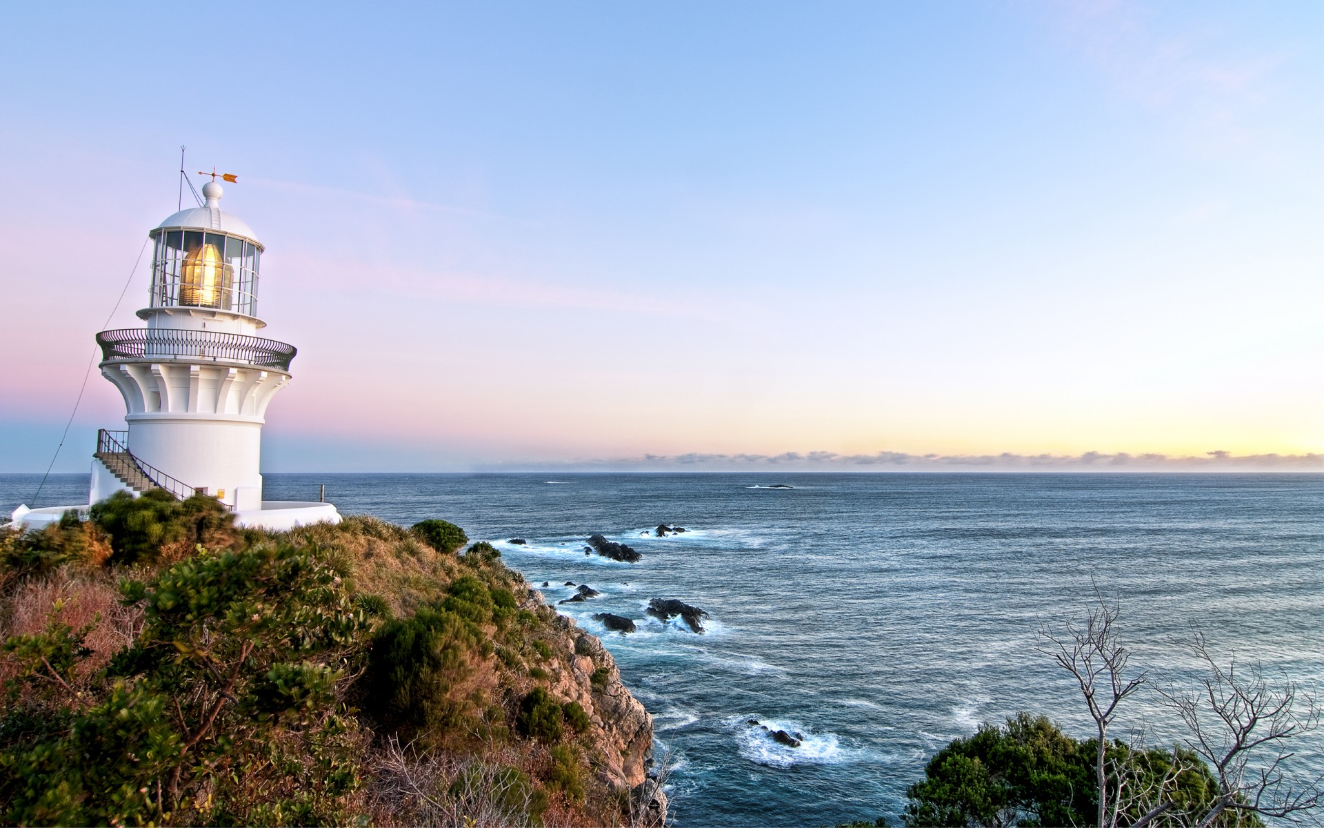 australia mare cielo alba faro