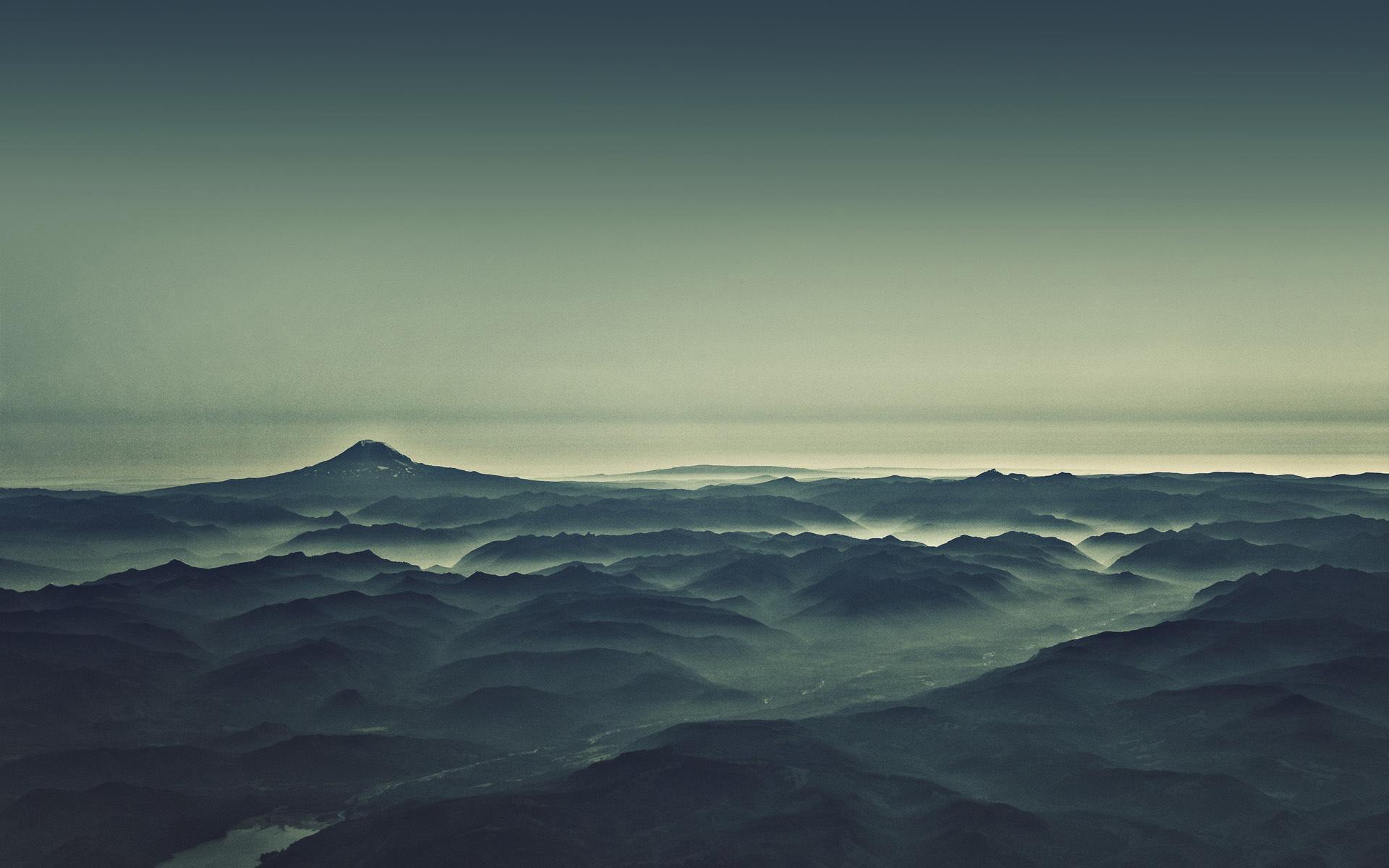 mountain fog morning river