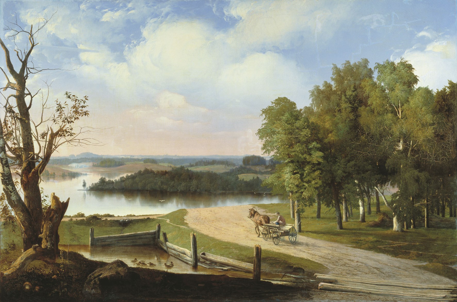 apollinarium von gorava gilyarevich landschaft mit fluss und straße wagen