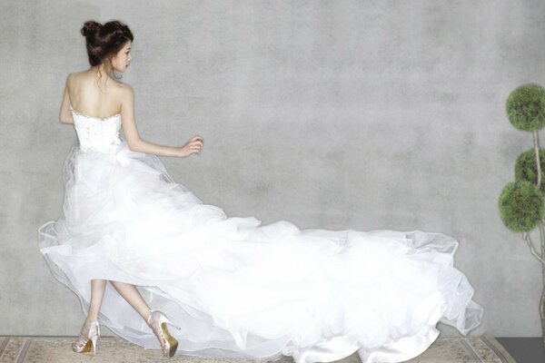 The bride runs around the house meria dress