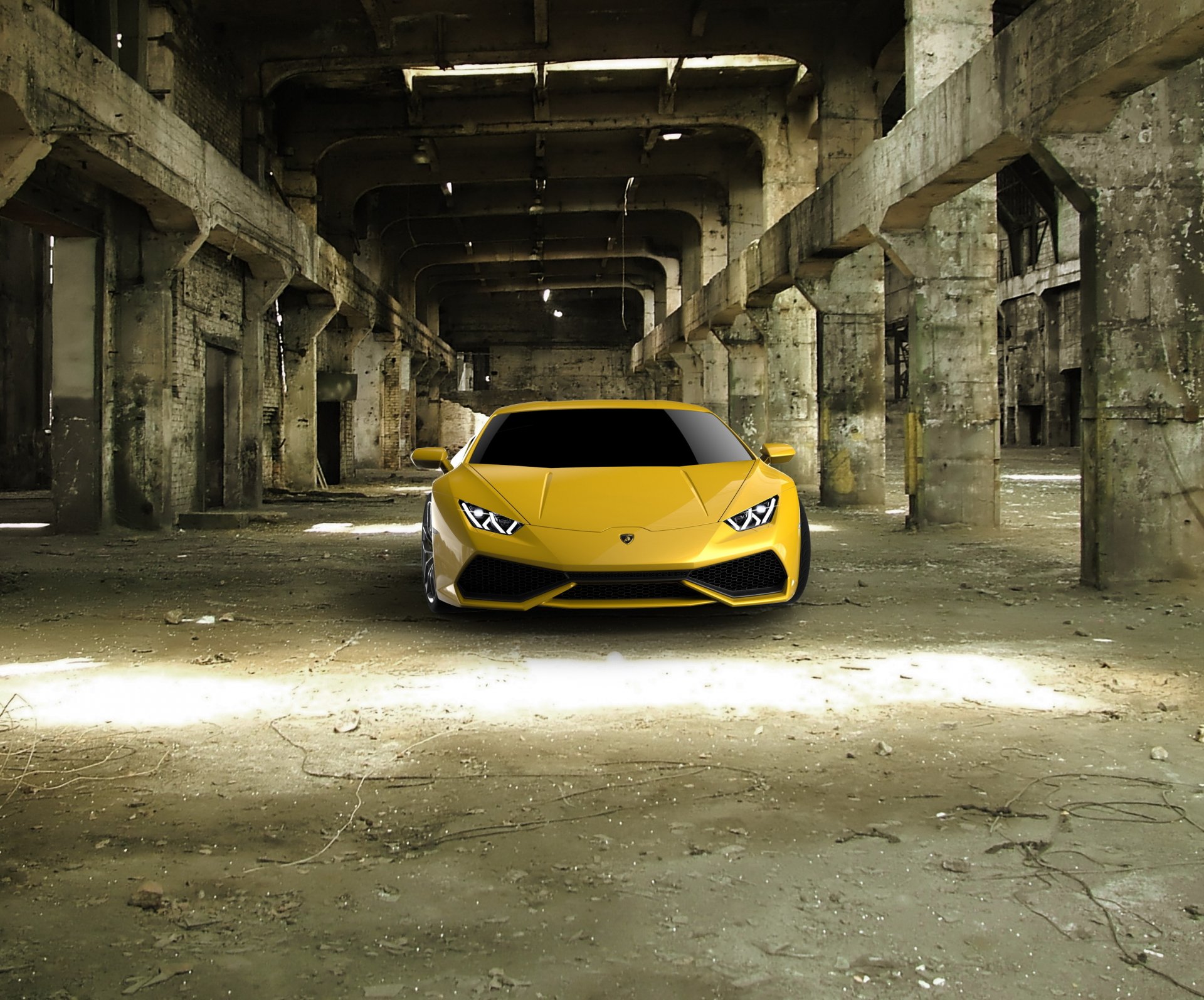 lamborghini jaune plein visage