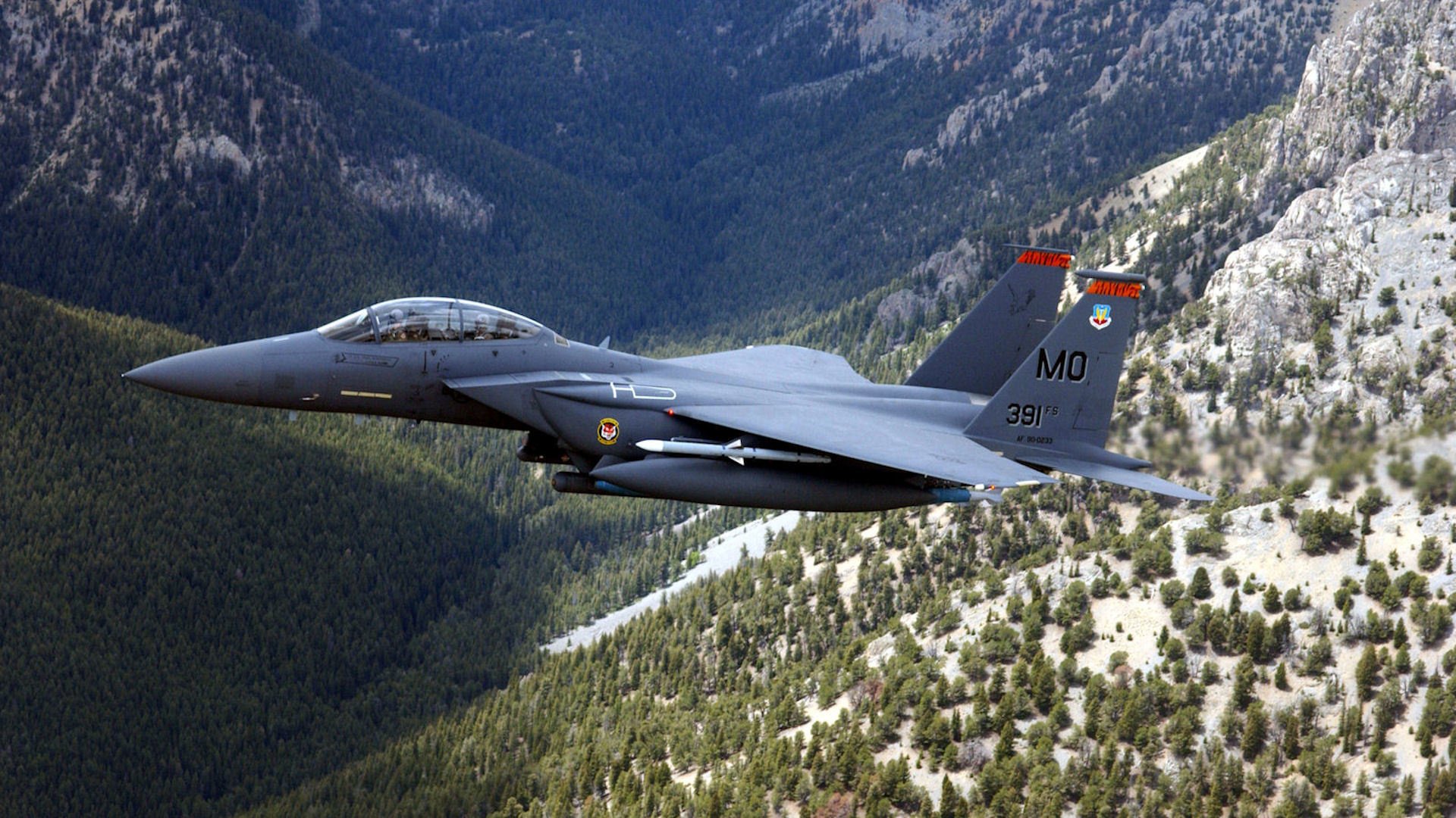 the f15-e mountains the slayer forest the plane