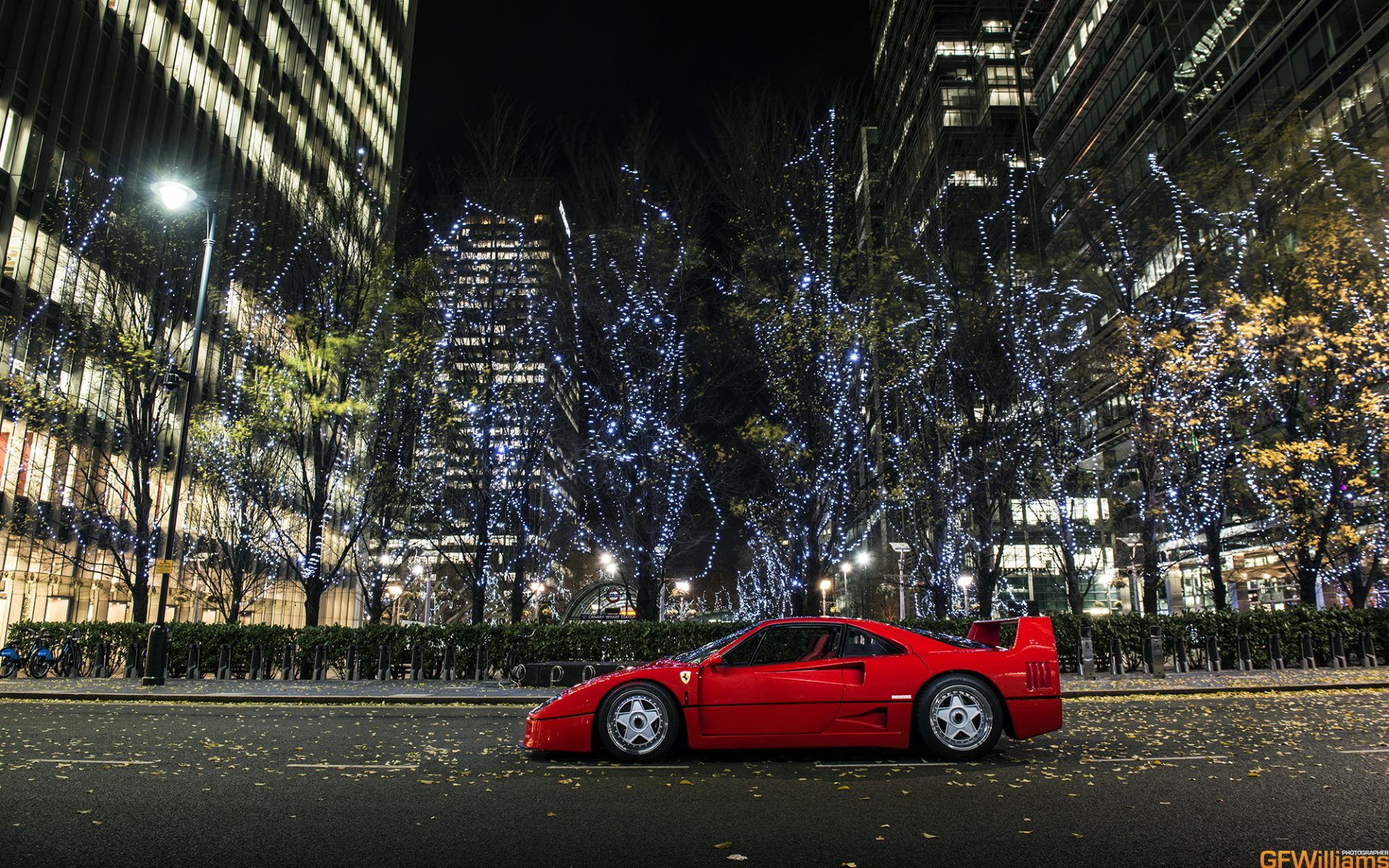 ferrari f40 supercar ferrari città notte